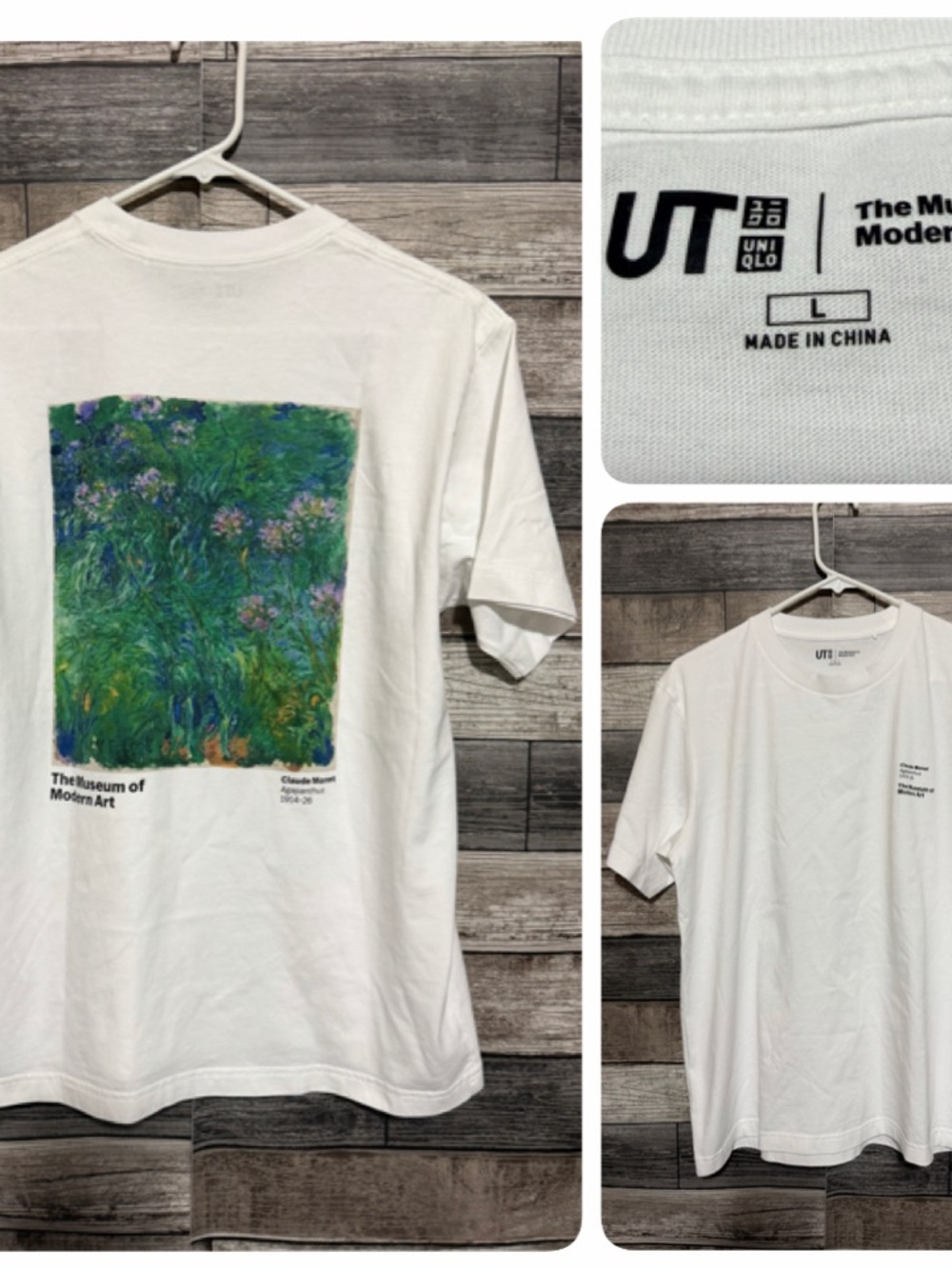 UNIQLO UT Moma Claude Monet Graphic T-Shirt Size L White Short Sleeve